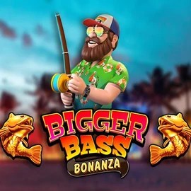 Bigger Bass Bonanza slot logo by Pragmatic Play at Fridayroll Casino