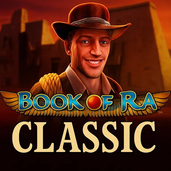 Official Slots logo: Book of Ra Classic by Novomatic at Fridayroll Casino