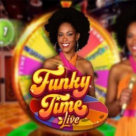 Funky Time slot logo by Evolution at Fridayroll Casino