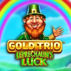 Gold Trio Leprechaun's Luck online game logo by Playtech on fridayrollcasinoo.eu