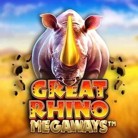 Great Rhino Megaways slot logo by Pragmatic Play at Fridayroll Casino