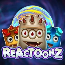Reactoonz slot logo by Play'n GO at Fridayroll Casino