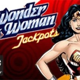 Wonder Woman Jackpots slot logo by Amaya at Fridayroll Casino